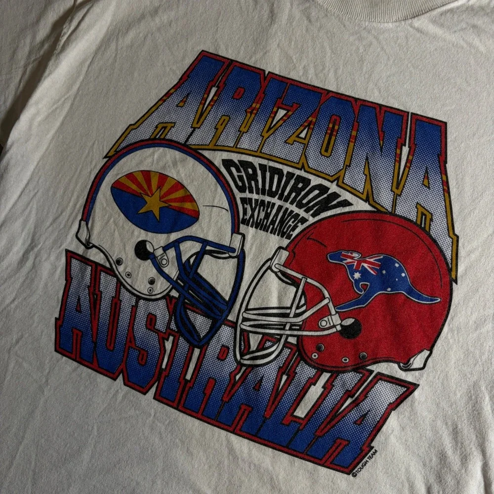 Fruit of the Loom Arizona Australia Gridiron Exchange White Graphic Tee Shirt XL - Picture 4 of 5